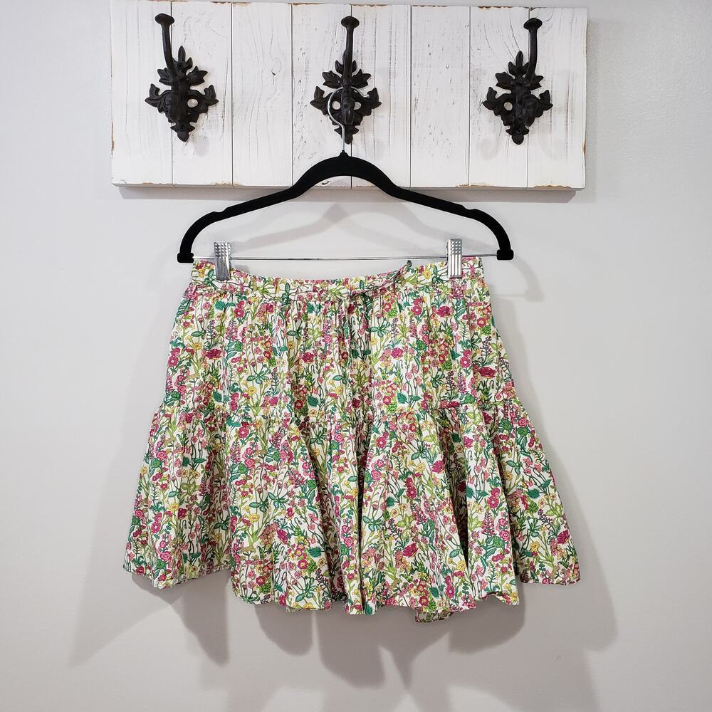 J.Crew Liberty Fabric Floral Tiered Mini Skirt Cottagecore Womens Small